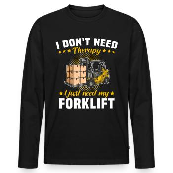Forklift Therapy Forklift Driver - T-shirt manches longues Premium bio Homme - noir - Devant - Nico (187cm)