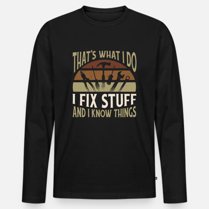 Cnc Mechanist Handwerker - Männer Premium Bio Langarmshirt - Schwarz