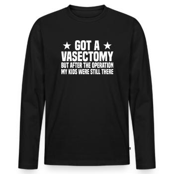 Chirurgie de vasectomie - T-shirt manches longues Premium bio Homme - noir - Devant - Nico (187cm)