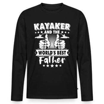 Kayakfahrer Papa Kayaker - Men's Premium Organic Long Sleeve Shirt - black - Front - Nico (187cm)