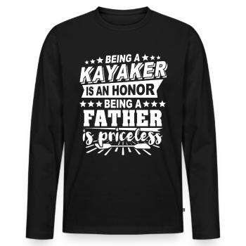 Kayakfahrer Papa Kayaker - Men's Premium Organic Long Sleeve Shirt - black - Front - Nico (187cm)