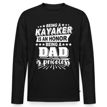 Kayakfahrer Papa Kayaker - Men's Premium Organic Long Sleeve Shirt - black - Front - Nico (187cm)