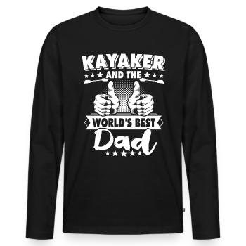 Kayakfahrer Papa Kayaker - Men's Premium Organic Long Sleeve Shirt - black - Front - Nico (187cm)