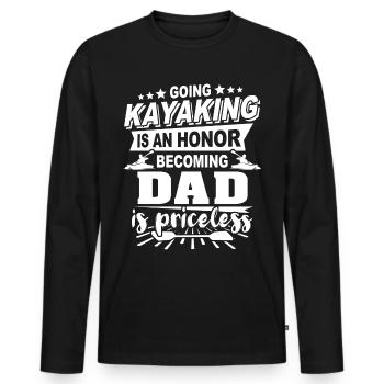 Kayakfahrer Papa Kayaker - Men's Premium Organic Long Sleeve Shirt - black - Front - Nico (187cm)