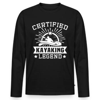 Kayaking Kayaker Kayak - Men's Premium Organic Long Sleeve Shirt - black - Front - Nico (187cm)