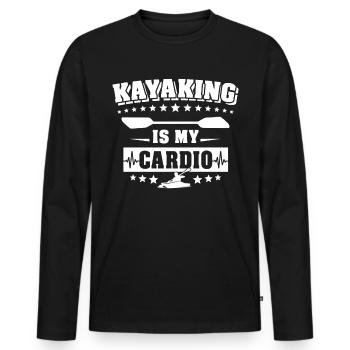 Kayaking Kayak Kayaker - Men's Premium Organic Long Sleeve Shirt - black - Front - Nico (187cm)