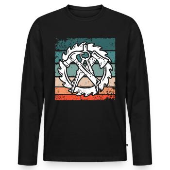 Dictons de Zimmermann Carpenter - T-shirt manches longues Premium bio Homme - noir - Devant - Nico (187cm)