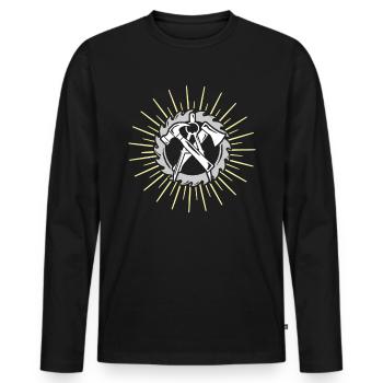 Zimmermann Dictons Charpentier - T-shirt manches longues Premium bio Homme - noir - Devant - Nico (187cm)