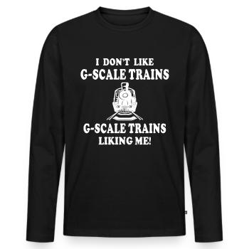 Voie de chemin de fer miniature G chemin de fer de jardin - T-shirt manches longues Premium bio Homme - noir - Devant - Nico (187cm)