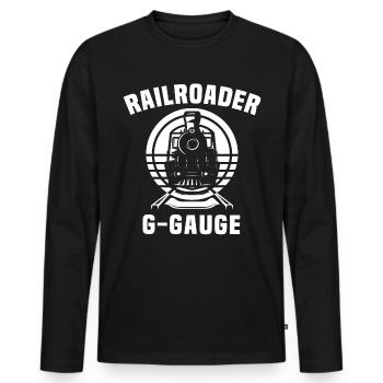 Modelleisenbahn Spur G Gartenbahn - Männer Premium Bio Langarmshirt - Schwarz - Vorne - Nico (187cm)