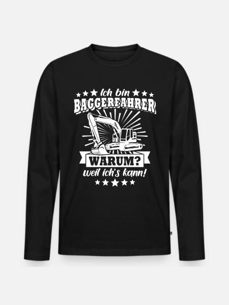 Baggerfuehrer Baggerfahrer - Männer Premium Bio Langarmshirt - Schwarz