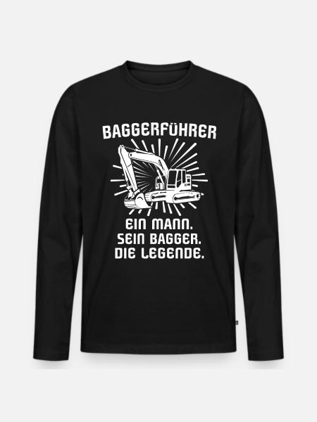 Baggerfuehrer Baggerfahrer - Männer Premium Bio Langarmshirt - Schwarz