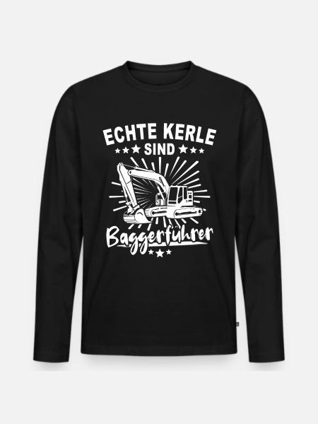 Baggerfuehrer Baggerfahrer - Männer Premium Bio Langarmshirt - Schwarz