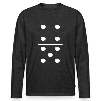 Domino Game Tile 4-5 - Drôle de costume de groupe - T-shirt manches longues Premium bio Homme - anthracite chiné - Devant - Nico (187cm)