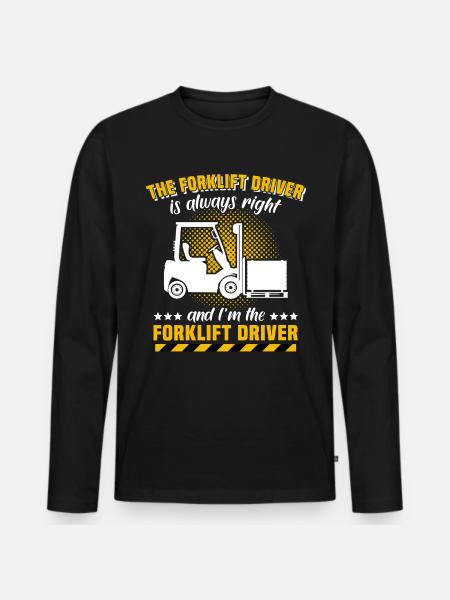 Gabelstapler Staplerfahrer Stapler - Männer Premium Bio Langarmshirt - Schwarz