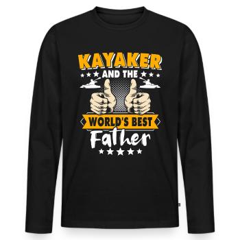 Kayak Papa Kayaking - Men's Premium Organic Long Sleeve Shirt - black - Front - Nico (187cm)