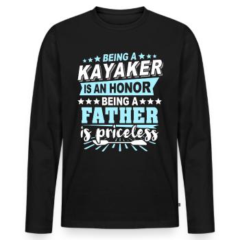 Kayak Papa Kayaking - Men's Premium Organic Long Sleeve Shirt - black - Front - Nico (187cm)