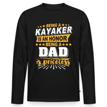 Kayak Papa Kayaking - Men's Premium Organic Long Sleeve Shirt - black - Front - Nico (187cm)