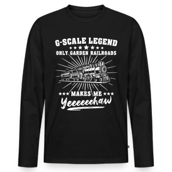 Spur G Modelleisenbahn Gartenbahn - Männer Premium Bio Langarmshirt - Schwarz - Vorne - Nico (187cm)