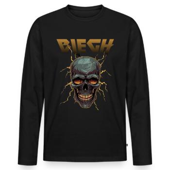 Live Laugh Blegh Skull Heavy Metal Metalcore - T-shirt manches longues Premium bio Homme - noir - Devant - Nico (187cm)
