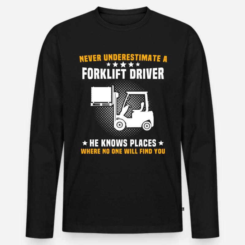 Staplerfahrer Stapler Gabelstapler - Männer Premium Bio Langarmshirt - Schwarz