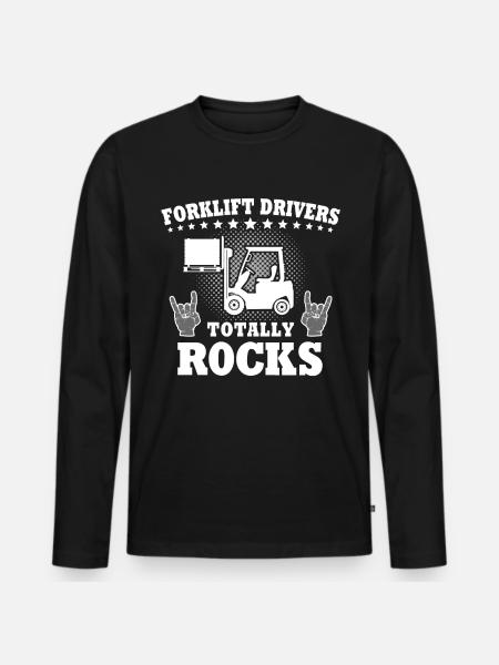 Staplerfahrer Stapler Gabelstapler - Männer Premium Bio Langarmshirt - Schwarz