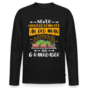 Gartenbahn Mann Garteneisenbahn Spur G - Männer Premium Bio Langarmshirt - Schwarz - Vorne - Nico (187cm)
