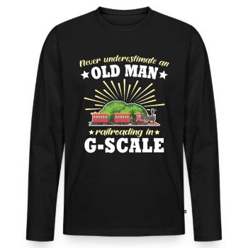 Gartenbahn Mann Garteneisenbahn Spur G - Männer Premium Bio Langarmshirt - Schwarz - Vorne - Nico (187cm)