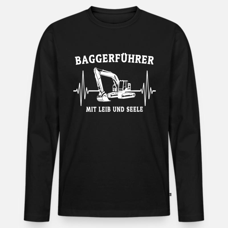 Baggerfahrer EGK Baggerführer - Männer Premium Bio Langarmshirt - Schwarz