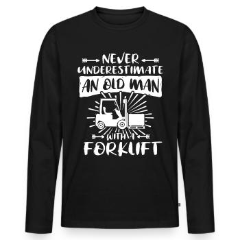 Underestimate man forklift - Men's Premium Organic Long Sleeve Shirt - black - Front - Nico (187cm)