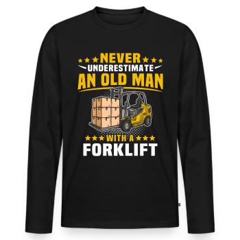Underestimate man forklift - Men's Premium Organic Long Sleeve Shirt - black - Front - Nico (187cm)