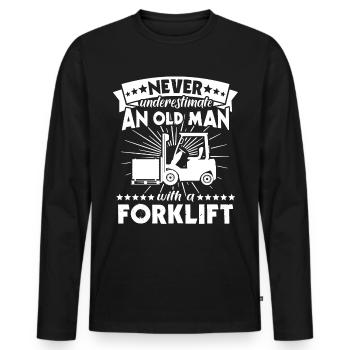 Underestimate man forklift - Men's Premium Organic Long Sleeve Shirt - black - Front - Nico (187cm)
