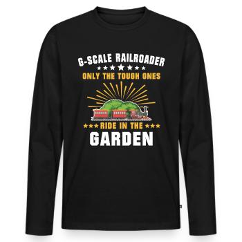 Gartenbahn Modellbahn Spur G - Männer Premium Bio Langarmshirt - Schwarz - Vorne - Nico (187cm)