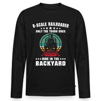 Modelleisenbahn Spur G Gartenbahn - Männer Premium Bio Langarmshirt - Schwarz - Vorne - Nico (187cm)