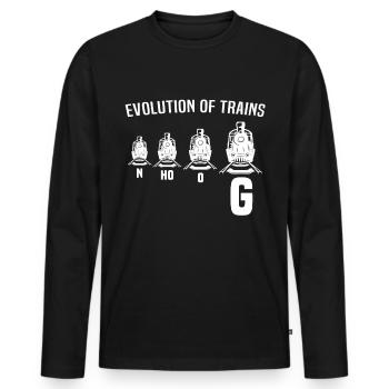 Gartenbahn Spur G Modelleisenbahn - Männer Premium Bio Langarmshirt - Schwarz - Vorne - Nico (187cm)