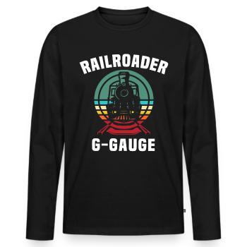 Gartenbahn Spur G Modelleisenbahn - Männer Premium Bio Langarmshirt - Schwarz - Vorne - Nico (187cm)
