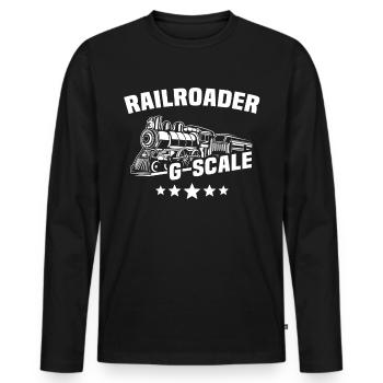 Modelleisenbahn Spur G Gartenbahn - Männer Premium Bio Langarmshirt - Schwarz - Vorne - Nico (187cm)