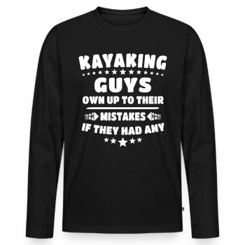 Kayaker Kayaking - Men's Premium Organic Long Sleeve Shirt - black - Front - Nico (187cm)