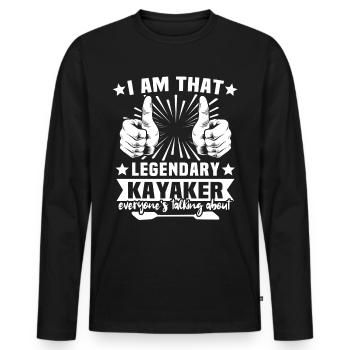 Kayaker Kayaking - Männer Premium Bio Langarmshirt - Schwarz - Vorne - Nico (187cm)
