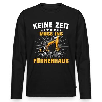 Baggerführer Bagger Baggerfahrer - Männer Premium Bio Langarmshirt - Schwarz - Vorne - Nico (187cm)