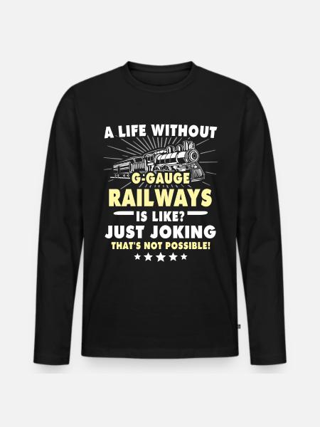 Gartenbahn Modellbahn Spur G - Männer Premium Bio Langarmshirt - Schwarz