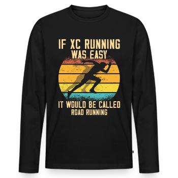 XC running present for men and women - Männer Premium Bio Langarmshirt - Schwarz - Vorne - Nico (187cm)