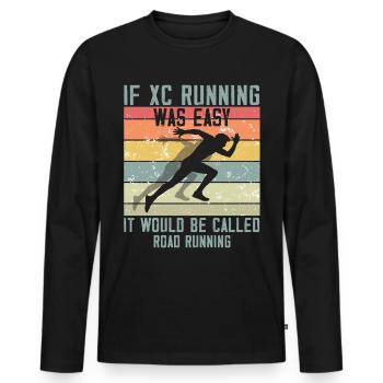XC running present for men and women - Männer Premium Bio Langarmshirt - Schwarz - Vorne - Nico (187cm)