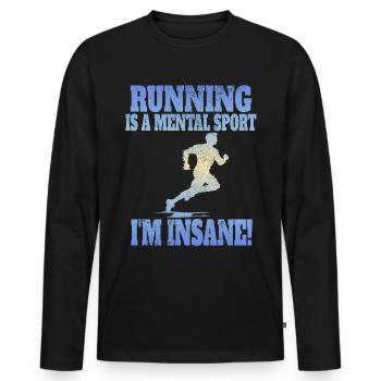 Présent de course XC pour hommes et femmes - T-shirt manches longues Premium bio Homme - noir - Devant - Nico (187cm)