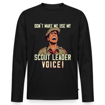 Camping Scoutmaster - Drôle de chef scout - T-shirt manches longues Premium bio Homme - noir - Devant - Nico (187cm)