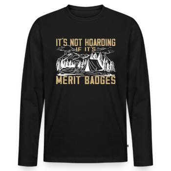 Camping Scoutmaster - Drôle de chef scout - T-shirt manches longues Premium bio Homme - noir - Devant - Nico (187cm)