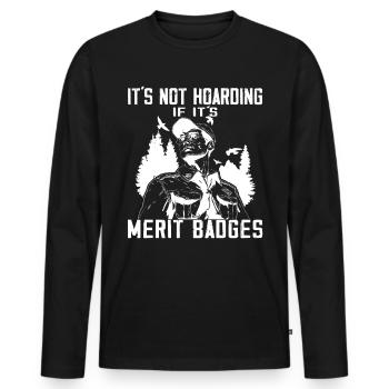 Camping Scoutmaster - Drôle de chef scout - T-shirt manches longues Premium bio Homme - noir - Devant - Nico (187cm)