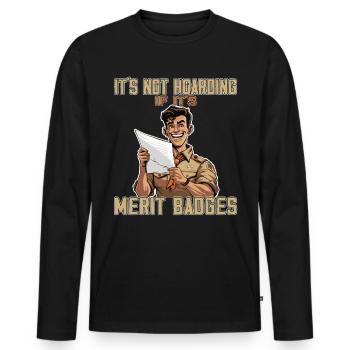 Camping Scoutmaster - Drôle de chef scout - T-shirt manches longues Premium bio Homme - noir - Devant - Nico (187cm)
