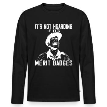 Camping Scoutmaster - Drôle de chef scout - T-shirt manches longues Premium bio Homme - noir - Devant - Nico (187cm)