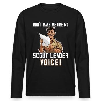 Camping Scoutmaster - Drôle de chef scout - T-shirt manches longues Premium bio Homme - noir - Devant - Nico (187cm)